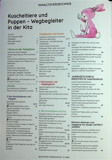 Bausteine Kindergarten Inhaltsverzeichnis
