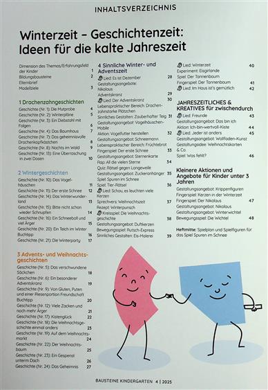 Bausteine Kindergarten Inhaltsverzeichnis