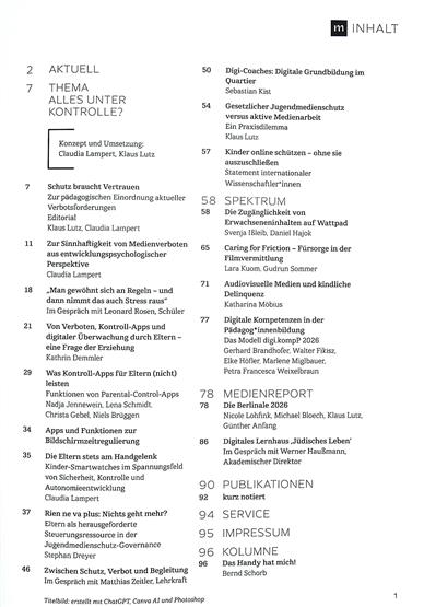 merz medien + erziehung Inhaltsverzeichnis