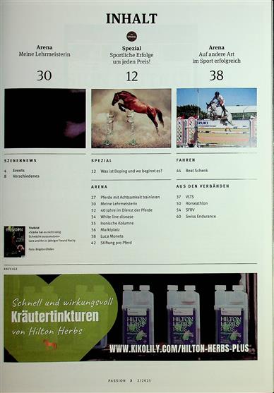 Passion Reitmagazin Inhaltsverzeichnis
