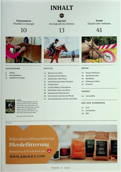 Passion Reitmagazin Inhaltsverzeichnis