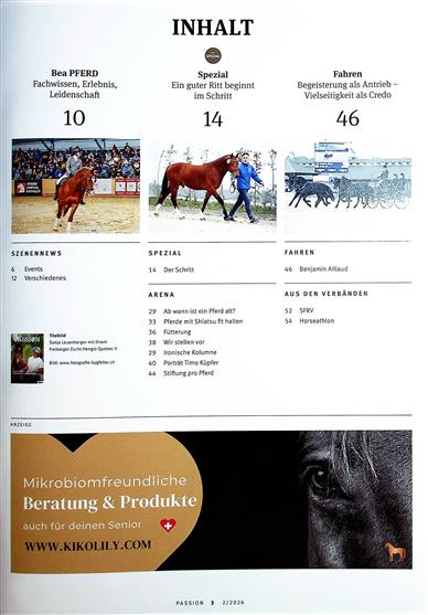 Passion Reitmagazin Inhaltsverzeichnis