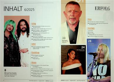 Erfolg Magazin Inhaltsverzeichnis