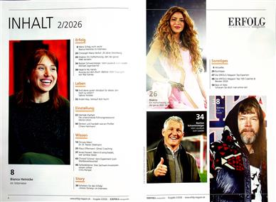 Erfolg Magazin Inhaltsverzeichnis