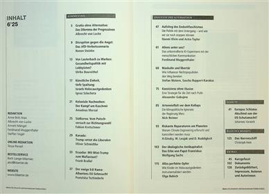 Blätter für deutsche und internationale Politik Inhaltsverzeichnis