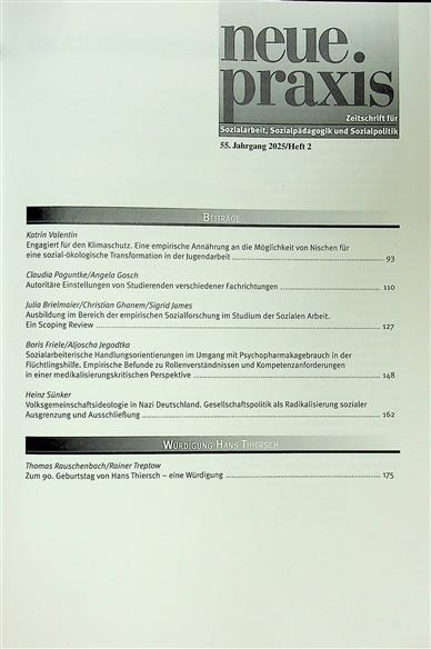 Neue Praxis Inhaltsverzeichnis