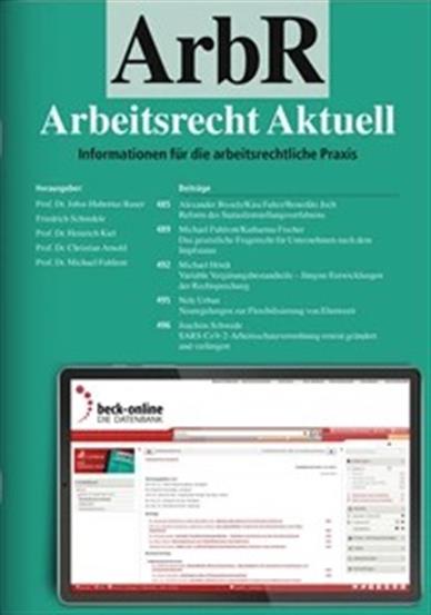 Arbeitsrecht aktuell ArbR Inhaltsverzeichnis