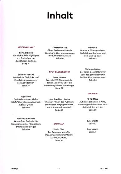 SPOT Plus Inhaltsverzeichnis